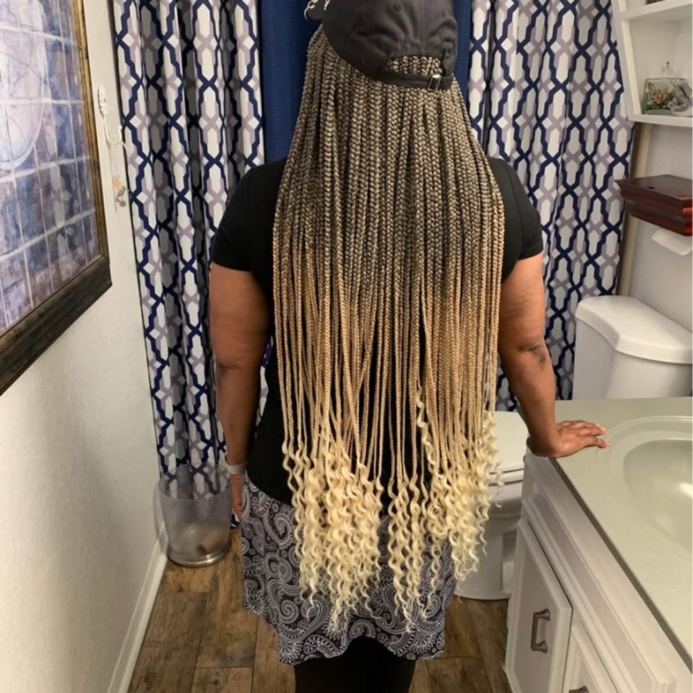 Long Braided Hair Extensions on cap